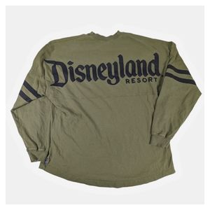 Disneyland Resort Spirit Jersey Olive Green Long Sleeved Shirt Mens L Disney
